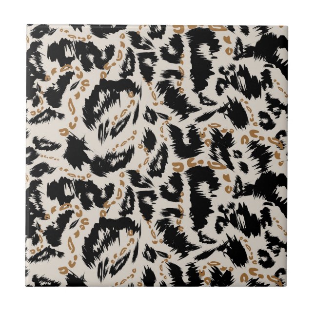 Carreau Motif abstrait de léopard africain bohème  (Devant)
