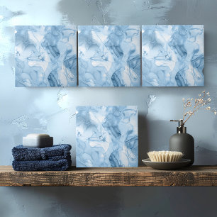 Carreau Motif Abstrait de Marbre Brumeux Bleu Clair ID705c