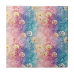 Carreau Motif Abstrait de Pissenlit Vintage (3)