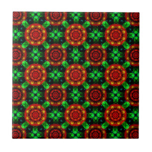 Carreau Motif Abstrait Élégant Boho Moderne Floral #504
