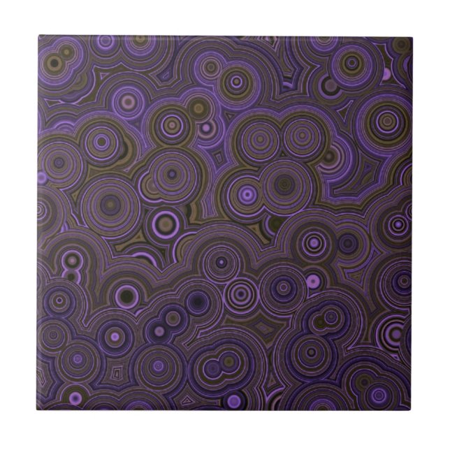 Carreau Motif Abstrait Élégant – Flux d'Agate Violet (Devant)