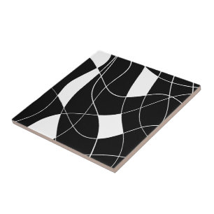 Carreau Motif abstrait élégant noir et blanc