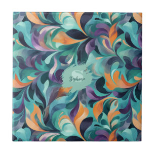 Carreau Motif Abstrait et dynamique inspiré par Paisley