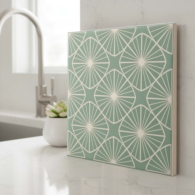 Carreau Motif abstrait géométrique moderne #24 Vert ID1192 (Créateur téléchargé)