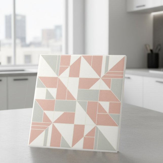 Carreau Motif abstrait géométrique moderne #9 pêche ID1192 (Créateur téléchargé)