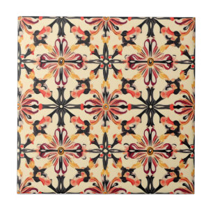 Carreau Motif Abstrait Jaune Clair