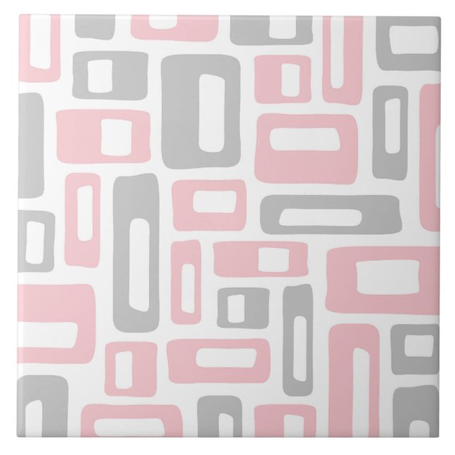 Carreau Motif Abstrait moderne du milieu du siècle (Devant)