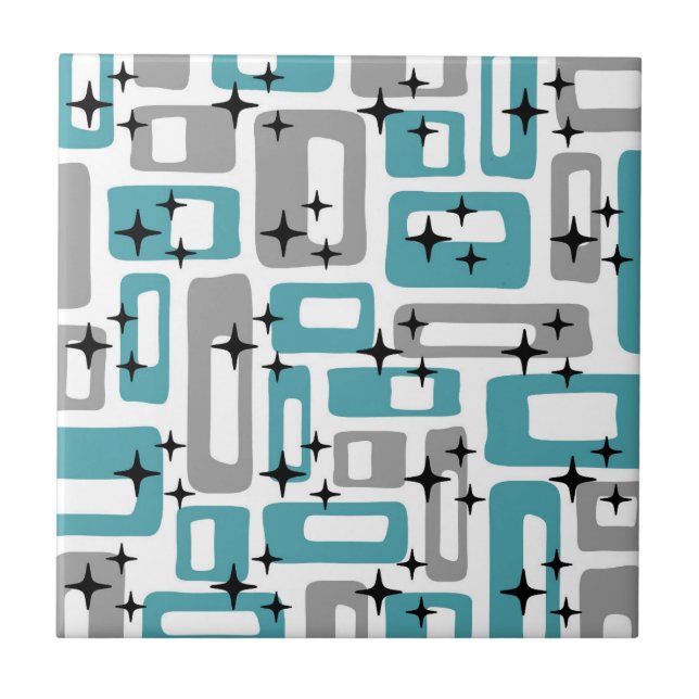 Carreau Motif Abstrait moderne du milieu du siècle (Devant)