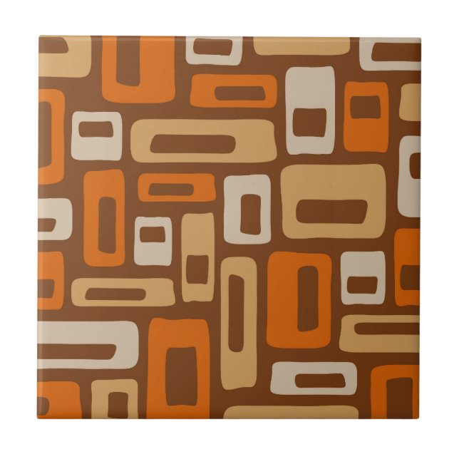 Carreau Motif Abstrait moderne du milieu du siècle (Devant)