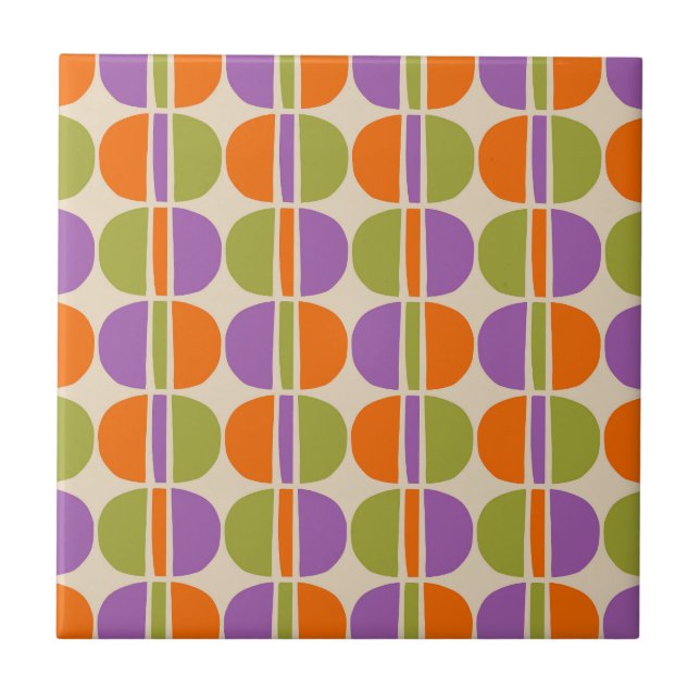 Carreau Motif Abstrait moderne du milieu du siècle (Devant)