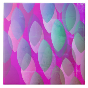 Carreau Motif Abstrait moderne   Magenta Purple Rose Turqu