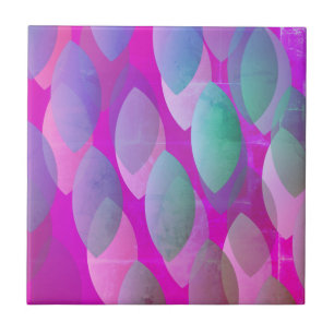 Carreau Motif Abstrait Moderne Magenta Violet Rose Turqu
