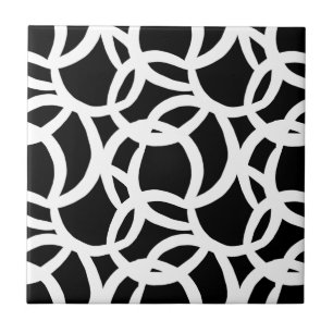 Carreau Motif Abstrait moderne noir et blanc