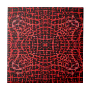 Carreau Motif abstrait noir et rouge