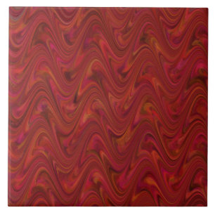 Carreau Motif Abstrait Ondulé Orange Rouge