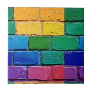 Carreau Motif Abstrait Rainbow Brick