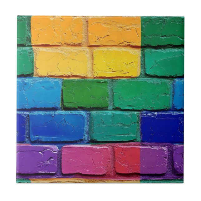 Carreau Motif Abstrait Rainbow Brick (Devant)