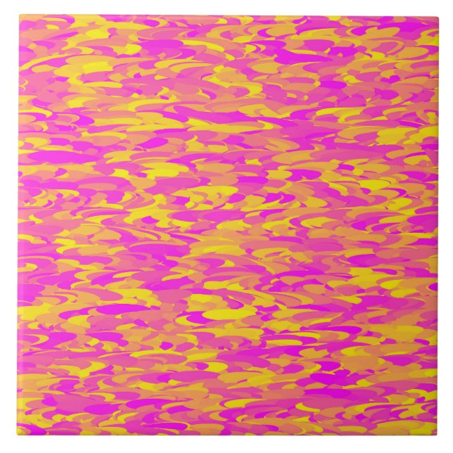 Carreau Motif Abstrait rose jaune orange (Devant)
