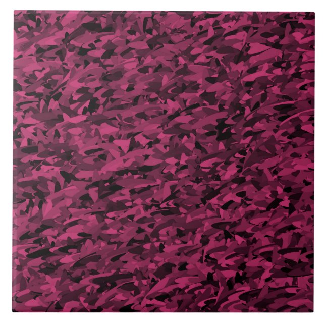 Carreau Motif Abstrait Rose Noir (Devant)