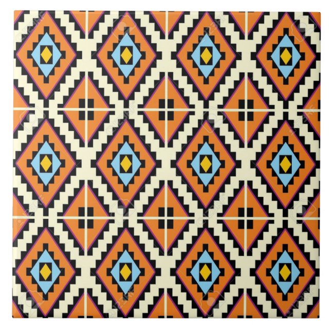 Carreau Motif abstrait tribal (Devant)
