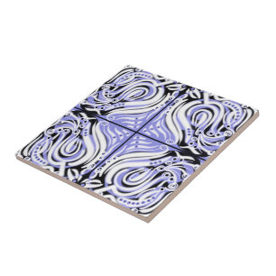 Carreau Motif Abstrait violet blanc