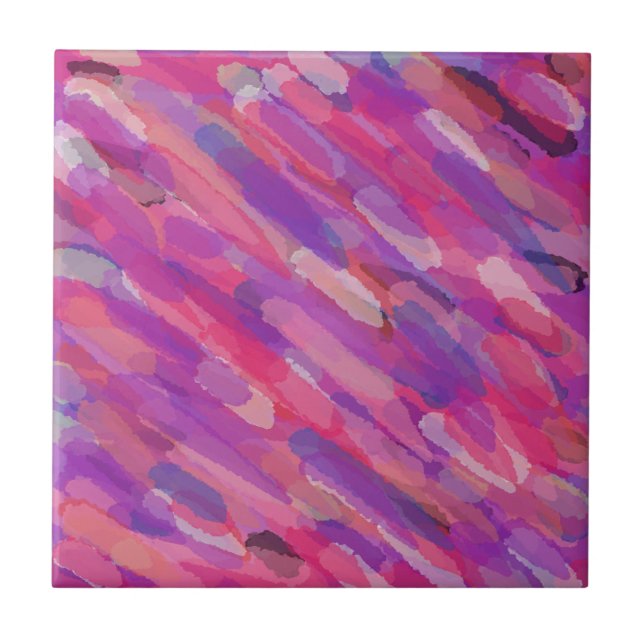 Carreau Motif Abstrait violet et rose (Devant)