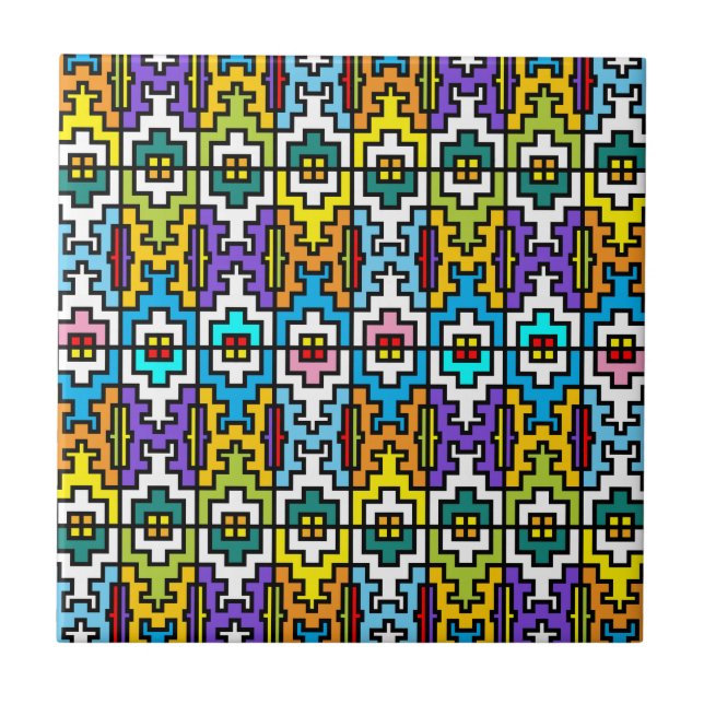 Carreau Motif africain aux couleurs vives (Devant)