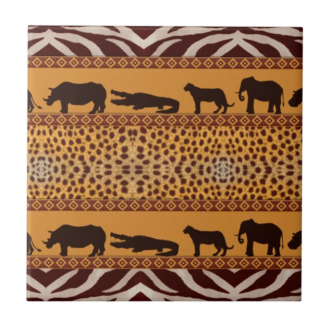 Carreau Motif africain moderne de Cheetah (Devant)