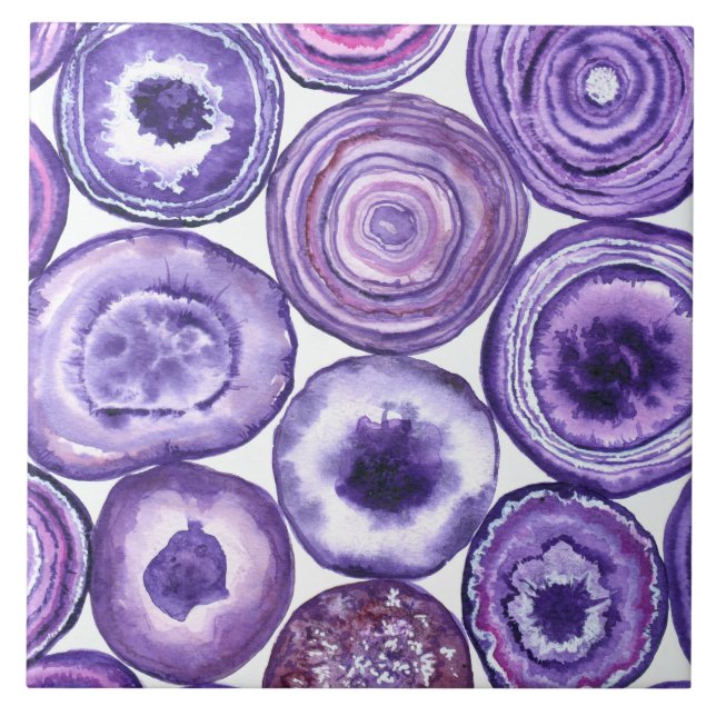 Carreau Motif agate violet (Devant)
