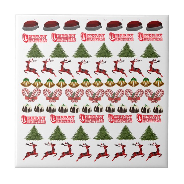 Carreau Motif Amusant Pour Noël, (Devant)