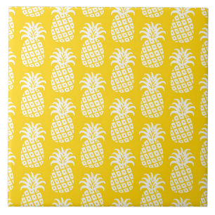 Carreau Motif ananas jaune et blanc