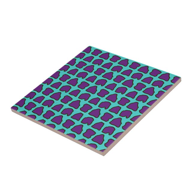 Carreau Motif Aqua Blue Purple Giraffe Spots (Côté)