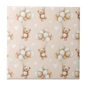 Carreau Motif aquarelle neutre de ballon en forme d'ours e