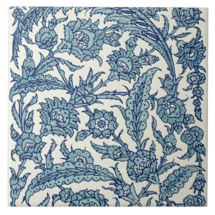 Carreau Motif arabe Floral Orné Bleu