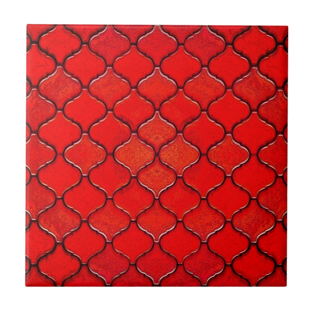 Carreau Motif arabe rouge (Devant)