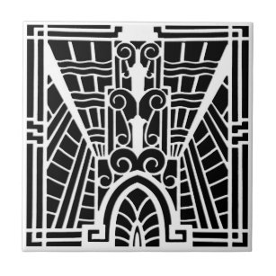 Carreau Motif architectural de Deco, noir et blanc