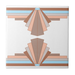 Carreau Motif Art Déco dans le Tan & Blue
