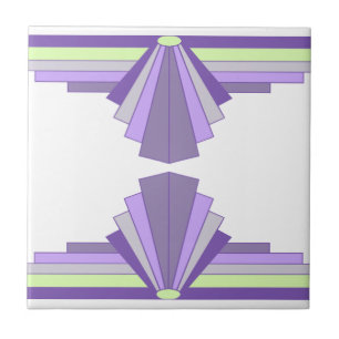 Carreau Motif Art Déco dans le violet et le vert