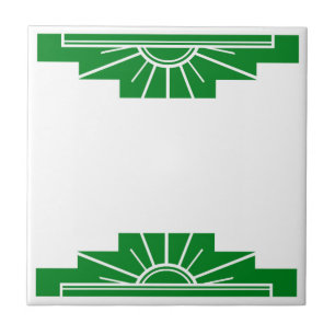 Carreau Motif Art déco en Deep Green