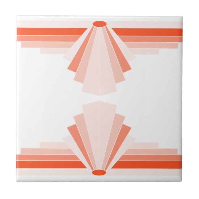 Carreau Motif Art Déco en Orange (Devant)