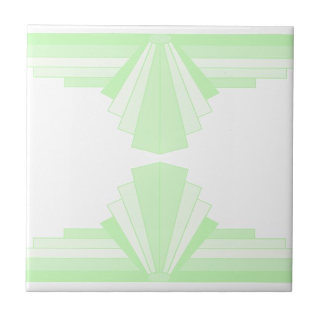 Carreau Motif Art déco en Pastel Green (Devant)