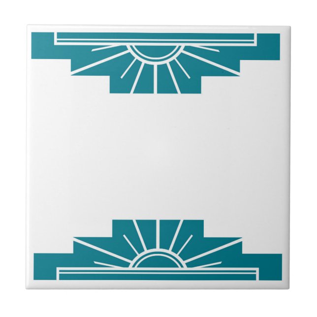 Carreau Motif Art déco en Turquoise (Devant)