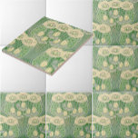 Carreau Motif Art Nouveau vintage Lotus and Poppies<br><div class="desc">Il s'agit d'un imprimé numériquement rehaussé d'un motif de lotus et de pavots Art Nouveau 1898 à motifs textiles floraux.</div>