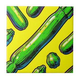 Carreau Motif Art Pop Néon Courgette