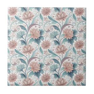 Carreau Motif artistique de fleurs tourbillonnantes floral