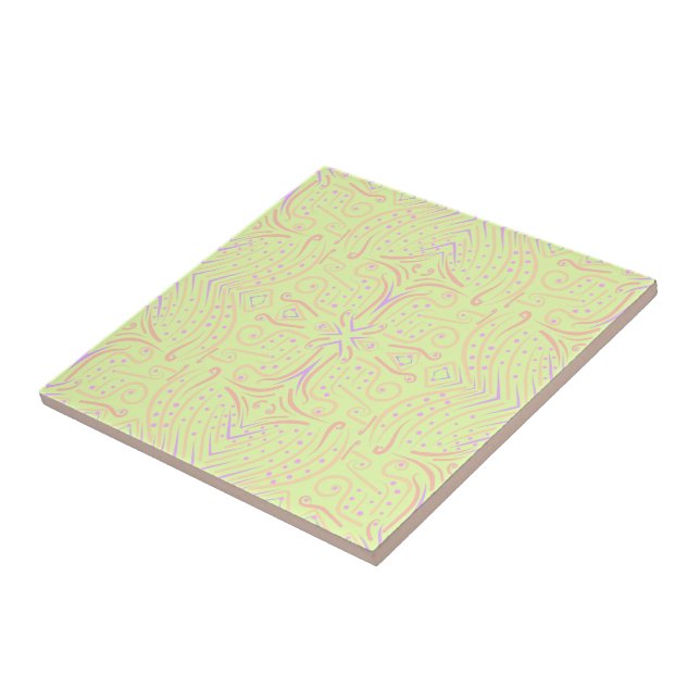 Carreau Motif artistique de points et de lignes effilées d (Côté)