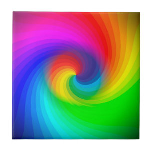 Carreau Motif artistique de tourbillon arc-en-ciel tie-dye