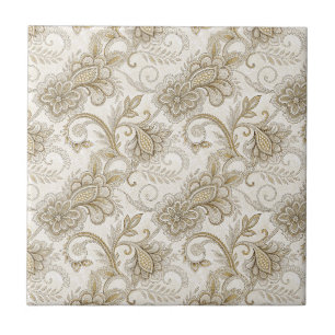 Carreau Motif artistique floral paisley de luxe élégant