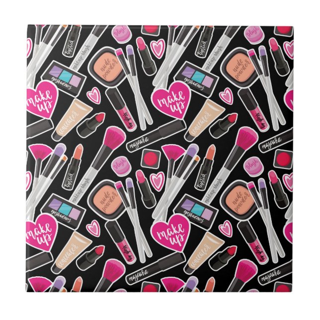 Carreau Motif au néon de maquillage (Devant)