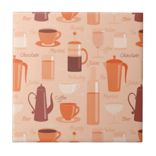 Carreau Motif avec boissons et texte